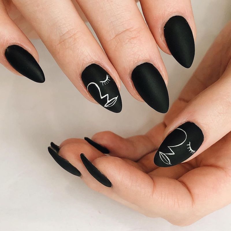 20+ Stunning Abstract Nail Designs For Your Mani 8 29 Zero-Shine, Matte Black Nail Looks
