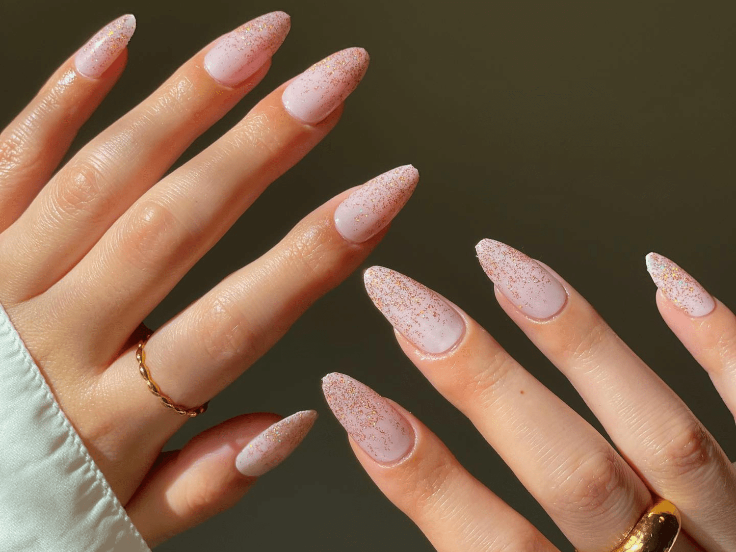31+ Chic Negative Space Manicures To Try At Home 10 31 Glitter Ombré Nail Designs For Your "Bejeweled" Era